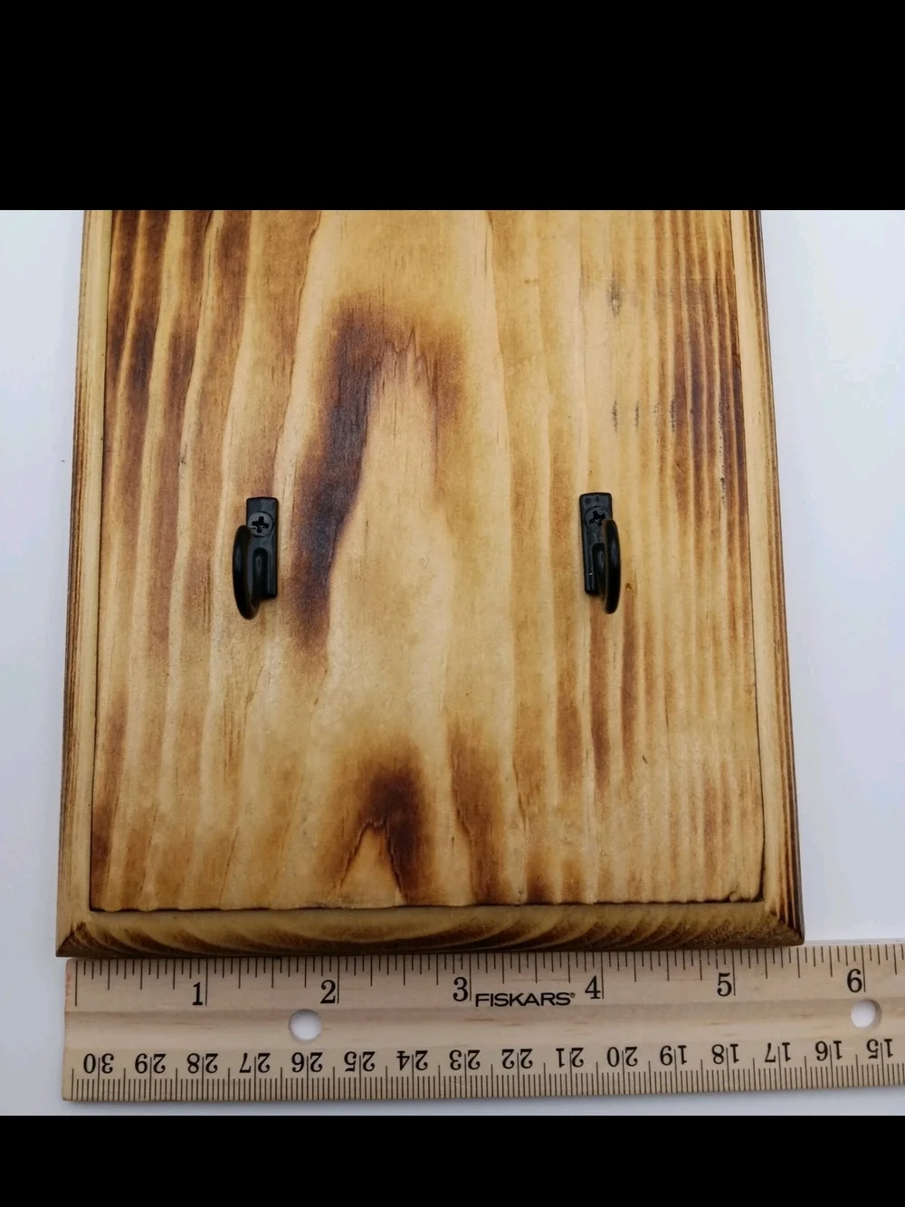 Wood Burned Key Holder Rustic Heart & Paw
